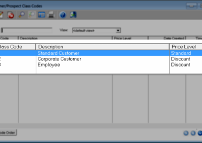 Customer Class Code Screenshot