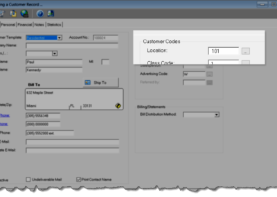 Customer Location Screenshot