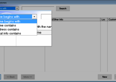 Customer Search Screenshot