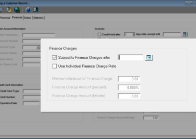 Finance Charge Per Customer Screenshot