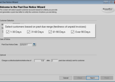 Past Due Notice Wizard Screenshot
