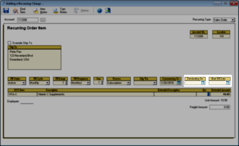 Recurring Order Fill Termination Dates