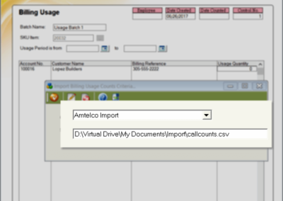 Import Billing Usage Counts Screenshot